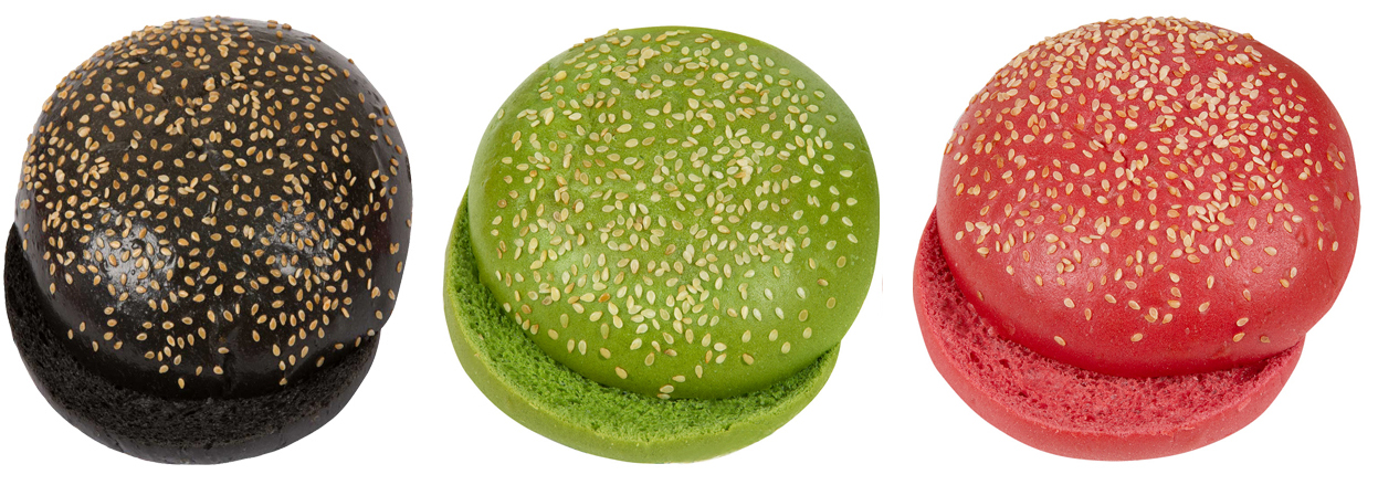 3 Coloured vegan buns web